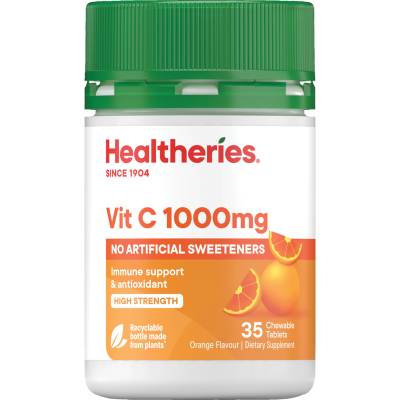 Healtheries Vitamin C 1000mg Orange Flavour Chewable Tablets 35pk