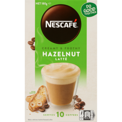 Nescafe Hazelnut Latte Coffee Sachets 10pk