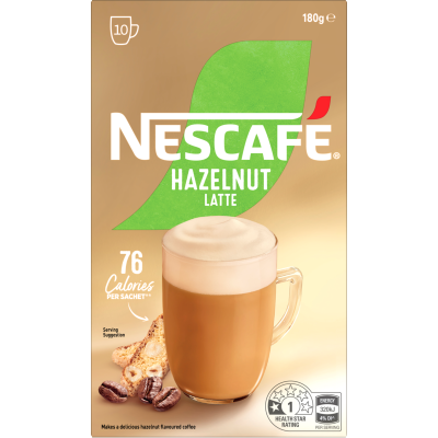 Nescafe Hazelnut Latte Coffee Sachets 10 x 18g