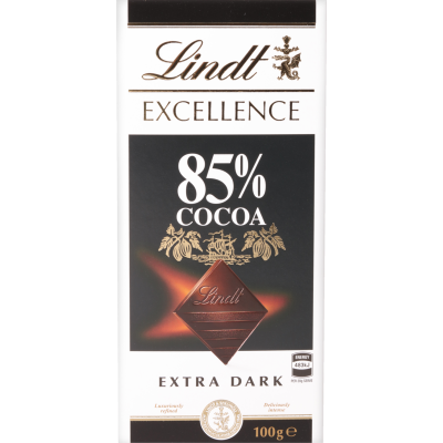 Lindt Excellence 85% Cocoa Extra Dark Chocolate Block 100g