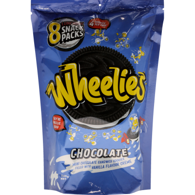 Wheelies Chocolate Mini Sandwich Cookies 240g