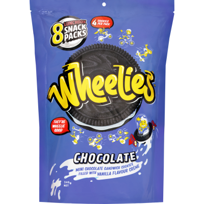 Wheelies Chocolate Mini Sandwich Cookies Multipack 8pk