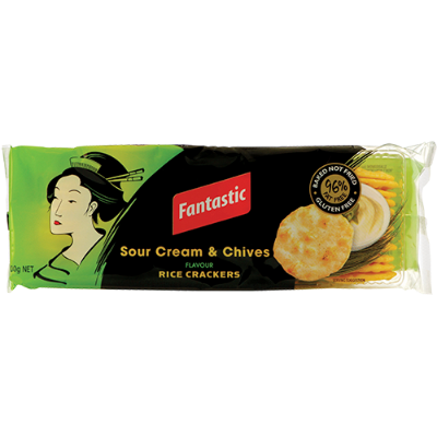 Fantastic Sour Cream & Chives Rice Crackers 100g