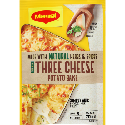 Maggi Side Dish Three Cheese Potato Bake Recipe Base 21g