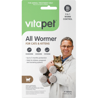 VitaPet All Wormer For Cats & Kittens 4pk