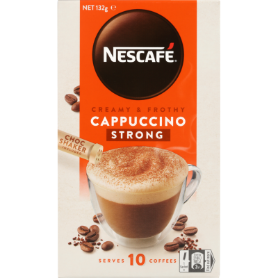 Nescafe Cappuccino Strong Coffee Sachets 10x 13.2g
