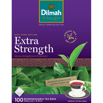 Dilmah Extra Strength Single Origin 100% Pure Ceylon Tagless Tea Bags 100pk