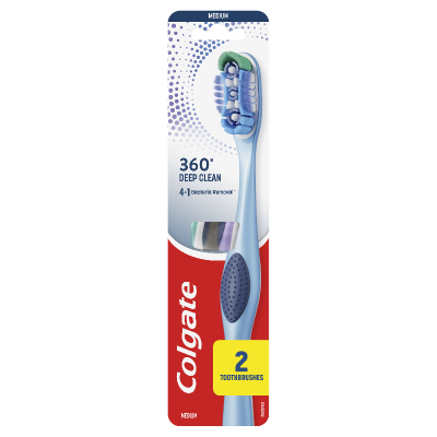 Colgate 360 Deep Clean Medium Toothbrush Value Pack 2pk
