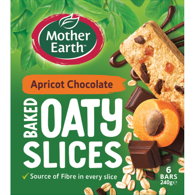 Mother Earth Apricot Chocolate Baked Oaty Slices 6 x 40g