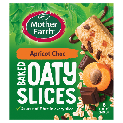 Mother Earth Apricot Choc Baked Oaty Slices 6 x 40g