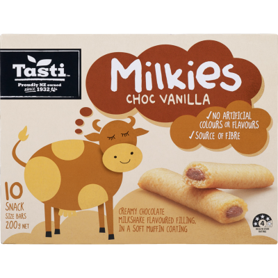 Tasti Choc Vanilla Milkies Snack Size Bar 10 x 20g