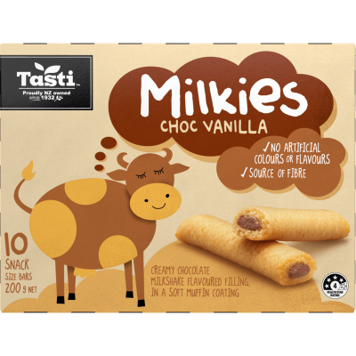 Tasti Milkies Choc Vanilla Snack Size Bars 200g