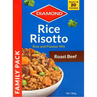 Diamond Roast Beef Rice Risotto Rice & Flavour Mix Family Pack 350g