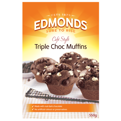 Edmonds Cafe Style Triple Choc Muffins Mix 550g