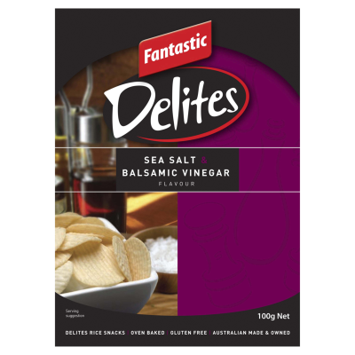 Fantastic Delites Sea Salt & Balsamic Vinegar Rice Snacks 100g