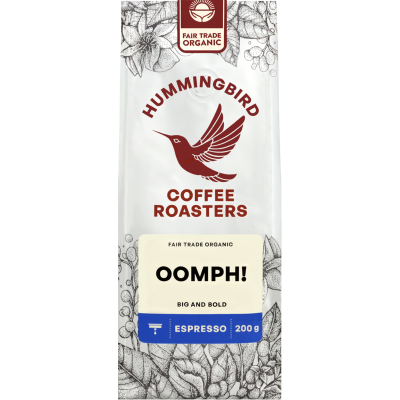 Hummingbird Oomph! Organic Fair Trade Espresso Grind Coffee 200g