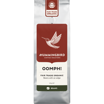 Hummingbird Oomph! Fair Trade Organic Fresh Whole Beans Coffee 200g