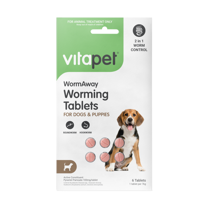 VitaPet Wormaway Worming Tablets For Dogs And Puppies 6pk