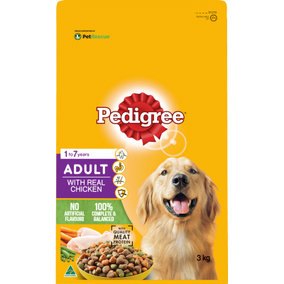 Pedigree Adult With Real Chicken Dry Dog Food 3kg