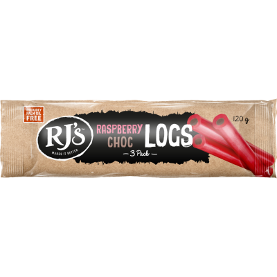 RJ's Raspberry Choc Logs 120g