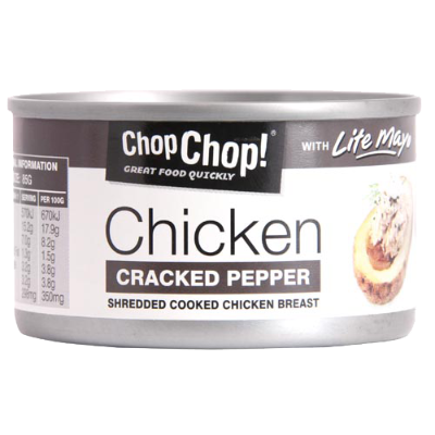 Chop Chop Cracked Pepper Shredded Cooked Chicken Breast 85g