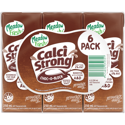 Meadow Fresh Calci Strong Cho-O-Block Flavoured Milk 6 x 250ml