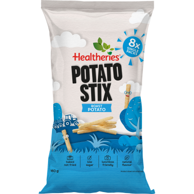 Healtheries Potato Stixs Roast Potato Snack Foods 8pk