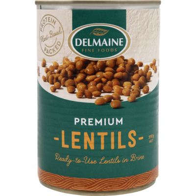 Delmaine Premium Lentils In Brine 390g