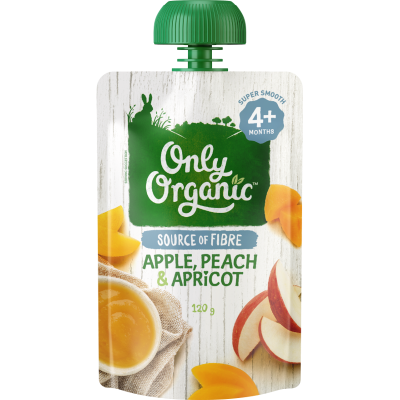 Only Organic Apple Peach & Apricot 4+ Months 120g