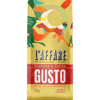 L'affare Gusto Plunger & Filter Fair Trade Organic Coffee 200g