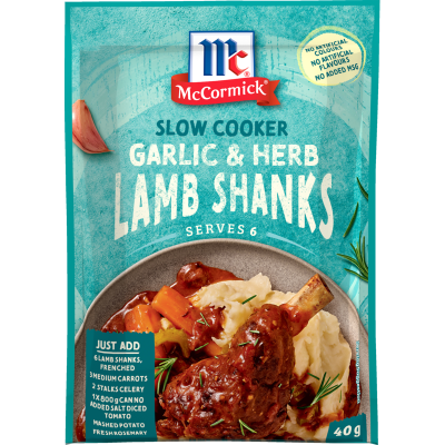 McCormick Slow Cooker Garlic & Herb Lamb Shanks Recipe Base 40g