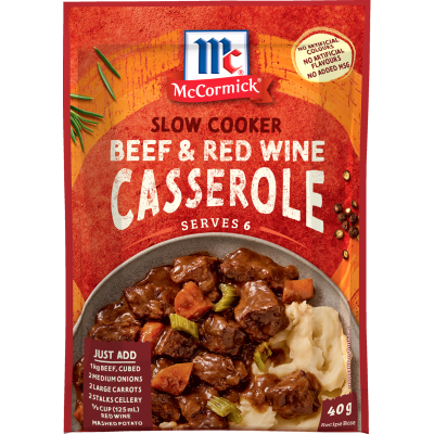 McCormick Slow Cooker Beef & Red Wine Casserole Recipe Base 40g