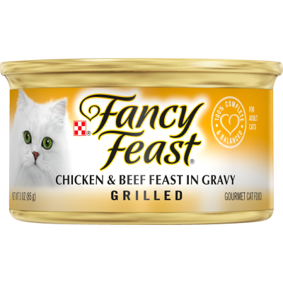 Purina Fancy Feast Grilled Chicken & Beef Feast In Gravy Cat Food 85g