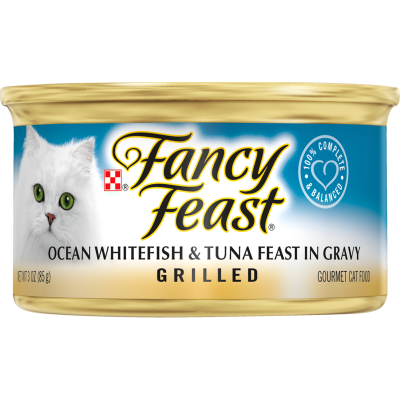 Purina Fancy Feast Grilled Ocean Whitefish & Tuna In Gravy Cat Food 85g
