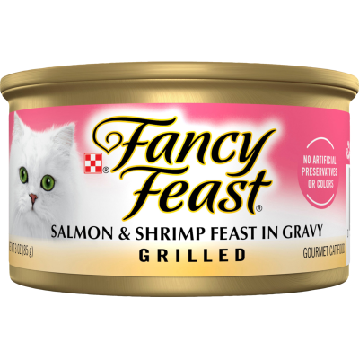 Purina Fancy Feast Grilled Salmon & Shrimp Feast In Gravy Adult Wet Cat Food 85g