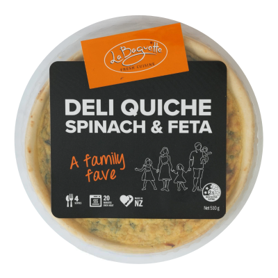 La Baguette Spinach & Feta Deli Quiche 510g