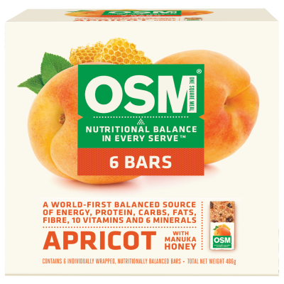 One Square Meal All-Terrain Nutrition Apricot With Manuka Honey Bars 6 x 86g