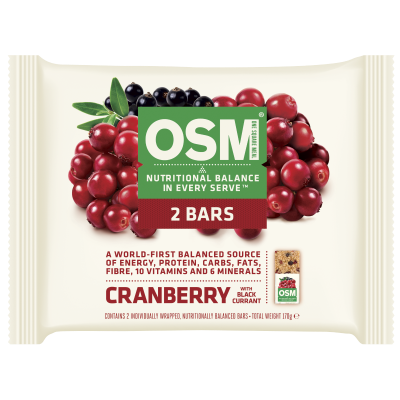 One Square Meal Cranberry With Blackcurrant Bar 2pk