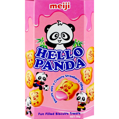 Hello Panda Strawberry Biscuits 47g