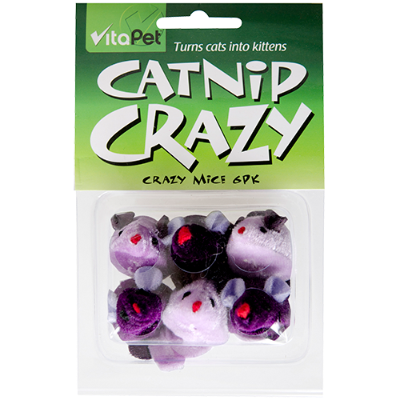 VitaPet Catnip Crazy Mice Cat Toy 6pk