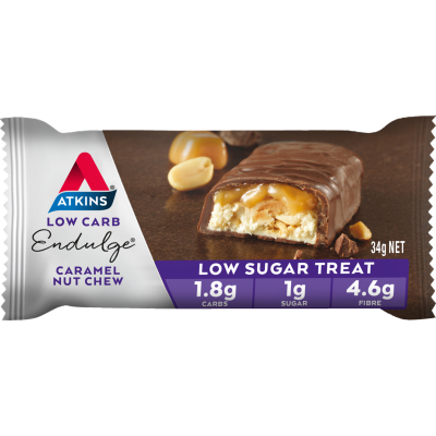 Atkins Endulge Low Carb Caramel Nut Chew Bar 34g