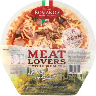 Romano's Meatlovers With BBQ Sauce Pizza 400g