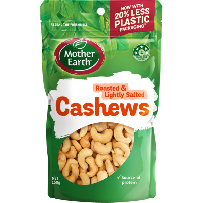 Mother Earth Roasted & Lightly Salted Cashews 150g