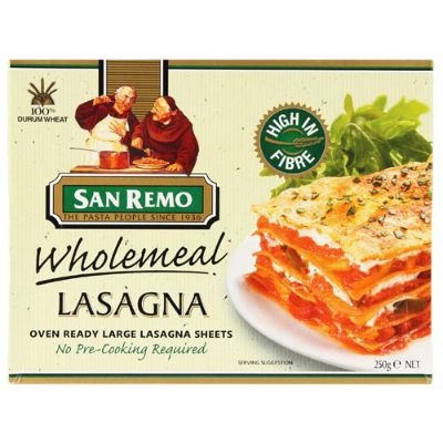 San Remo Wholemeal Lasagna 250g