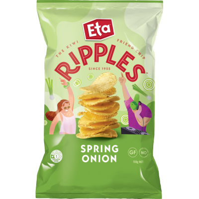 Eta Ripple Cut Spring Onion Potato Chips 150g