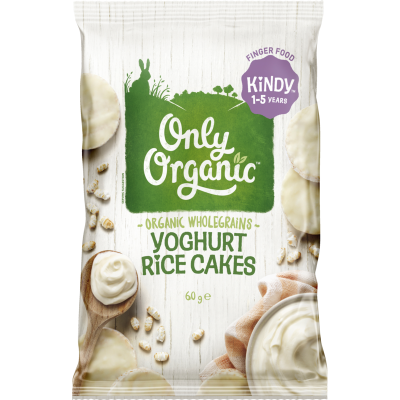 Only Organic Yoghurt Kindy Rice Cakes 60g