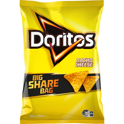 Doritos Nacho Cheese Corn Chips Party Bag Share Pack 300g