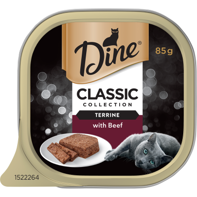 Dine Classic Collection Terrine with Tender Beef Wet Cat Food 85g