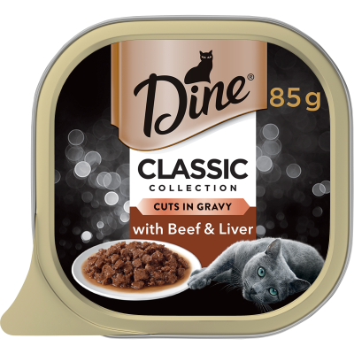 Dine Classic Collection Cuts In Gravy with Beef & Liver Wet Cat Food 85g