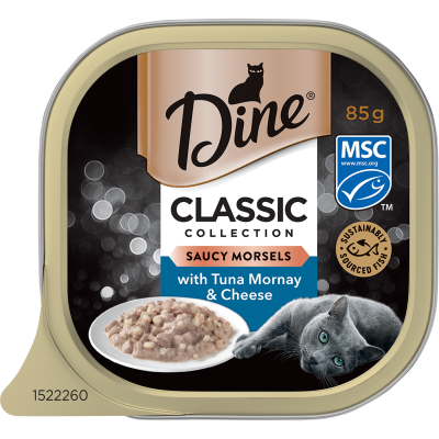 Dine Classic Collection Saucy Morsels With Tuna Mornay & Cheese Wet Cat Food 85g